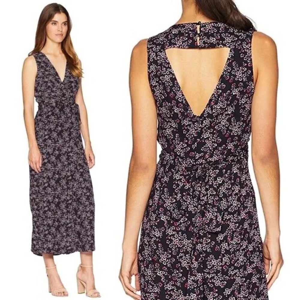 BB Dakota Wrap Jumpsuit 4 Small Ditsy Floral Tank Dress Pant Boho Summer Cropped